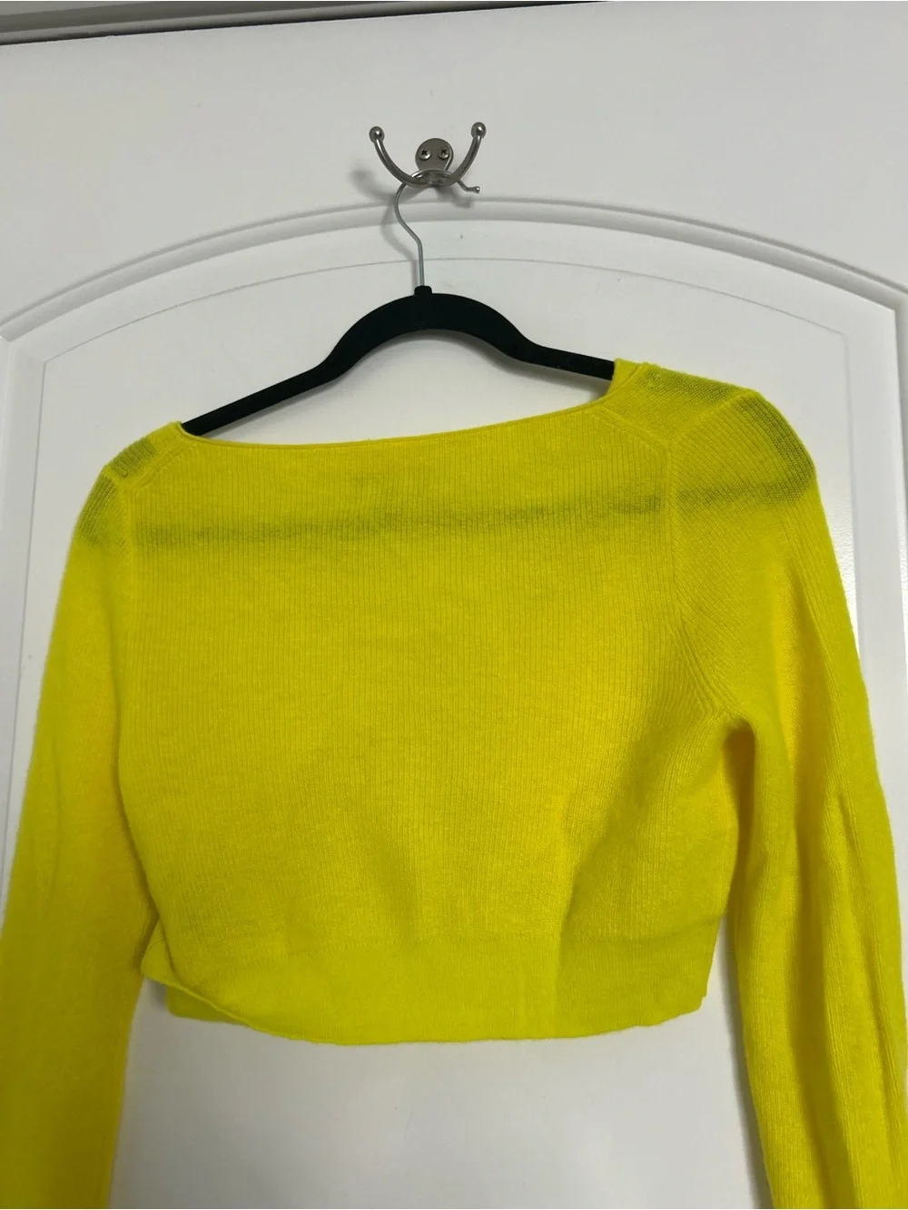 J. Crew Featherweight 100% cashmere cropped cardigan sweater Size S Preppy Chic